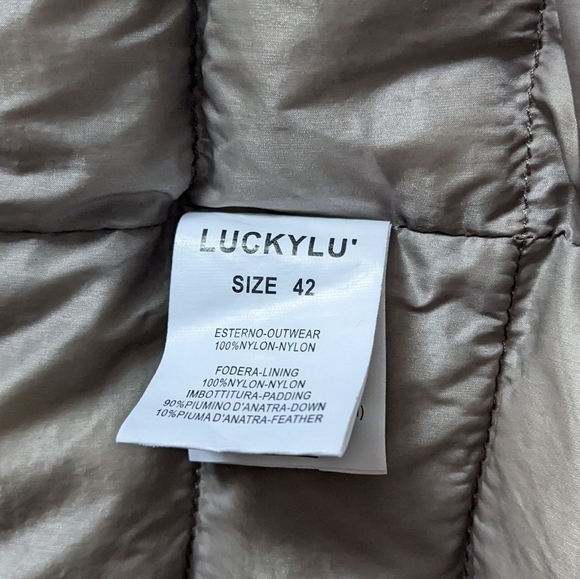 Luckylu Milano crop puffer jacket packable neutral tone Small @B5 - Picture 12 of 12